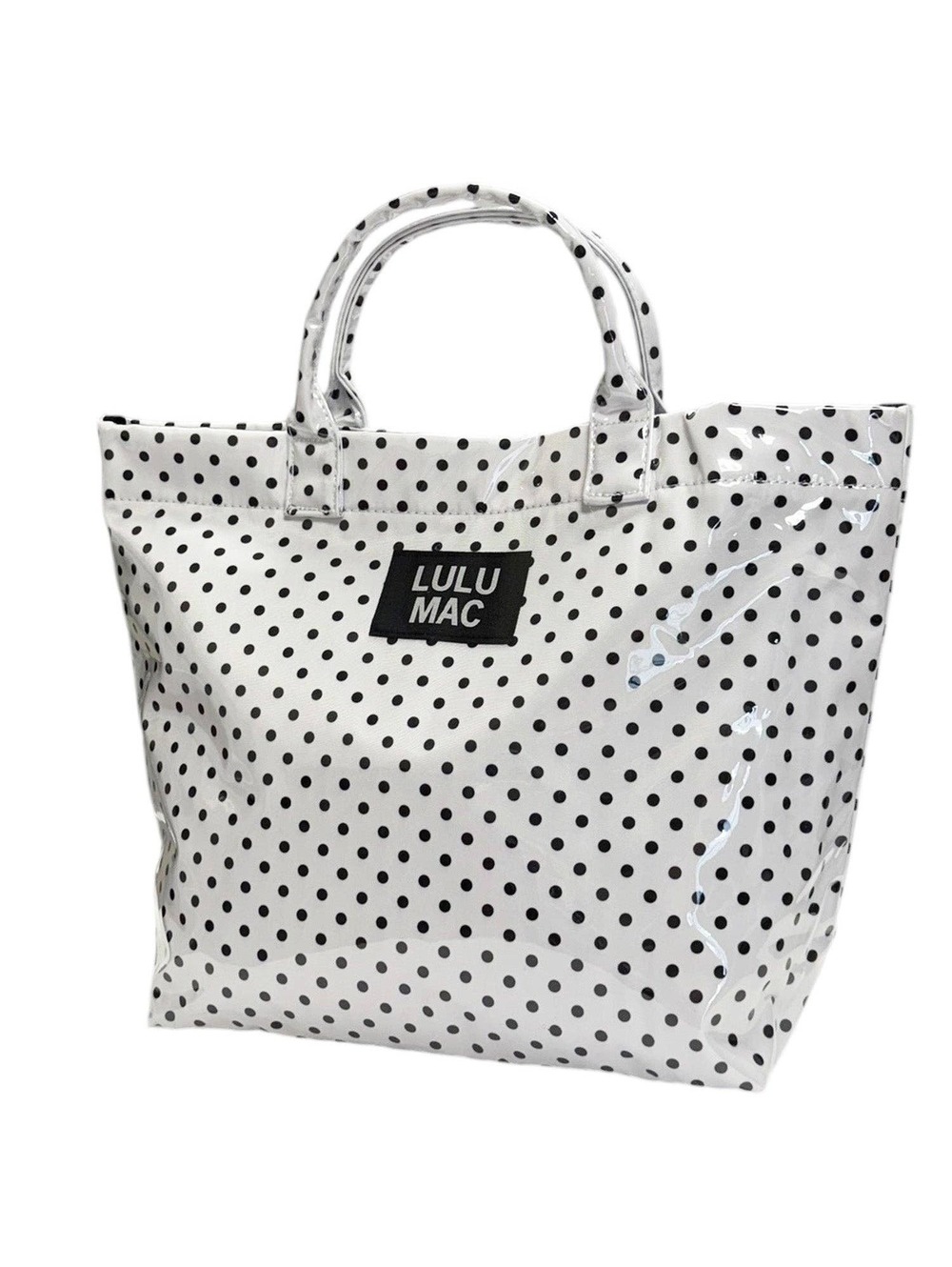 Lulu Mac White Black Polka Dot Tote Bag